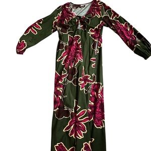 ASOS Floral Maxi Dress - Green and Pink